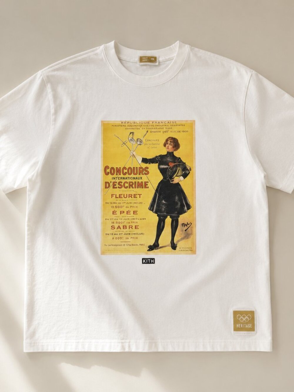 Kith Paris 1900 Olympics Heritage Fencing Graphic Tee White Medium Unisex